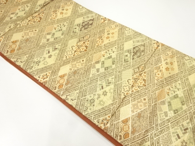 JAPANESE FUKURO OBI / WOVEN FLOWER CLASSICAL PATTERN